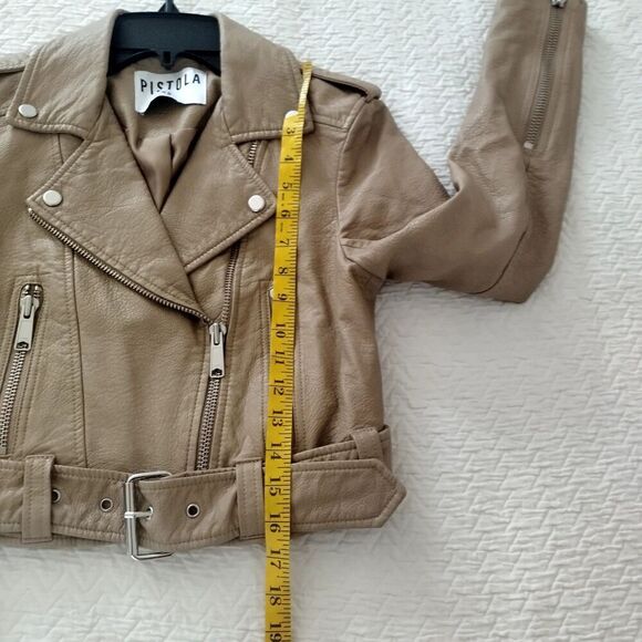 Pistola Tracy Cropped Faux Leather Moto Jacket sz Xs - Picture 10 of 10